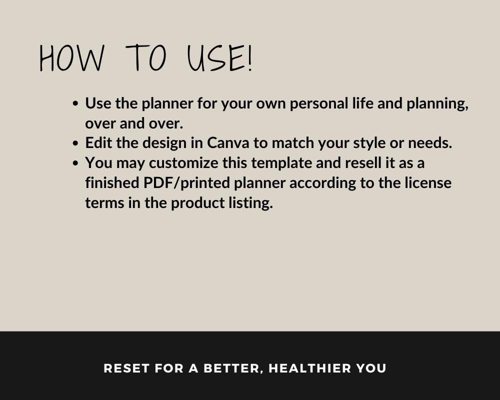 Real-Life Reset Yearly Meal Planner