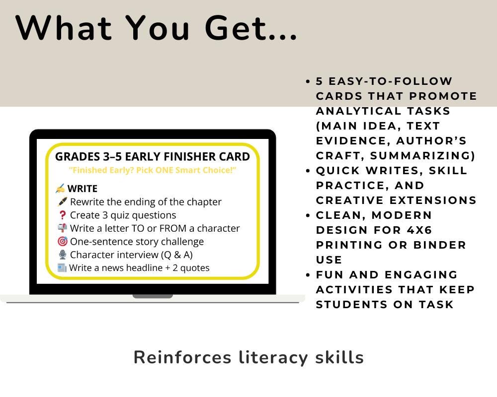 Grades 3–5 Early Finisher Cards