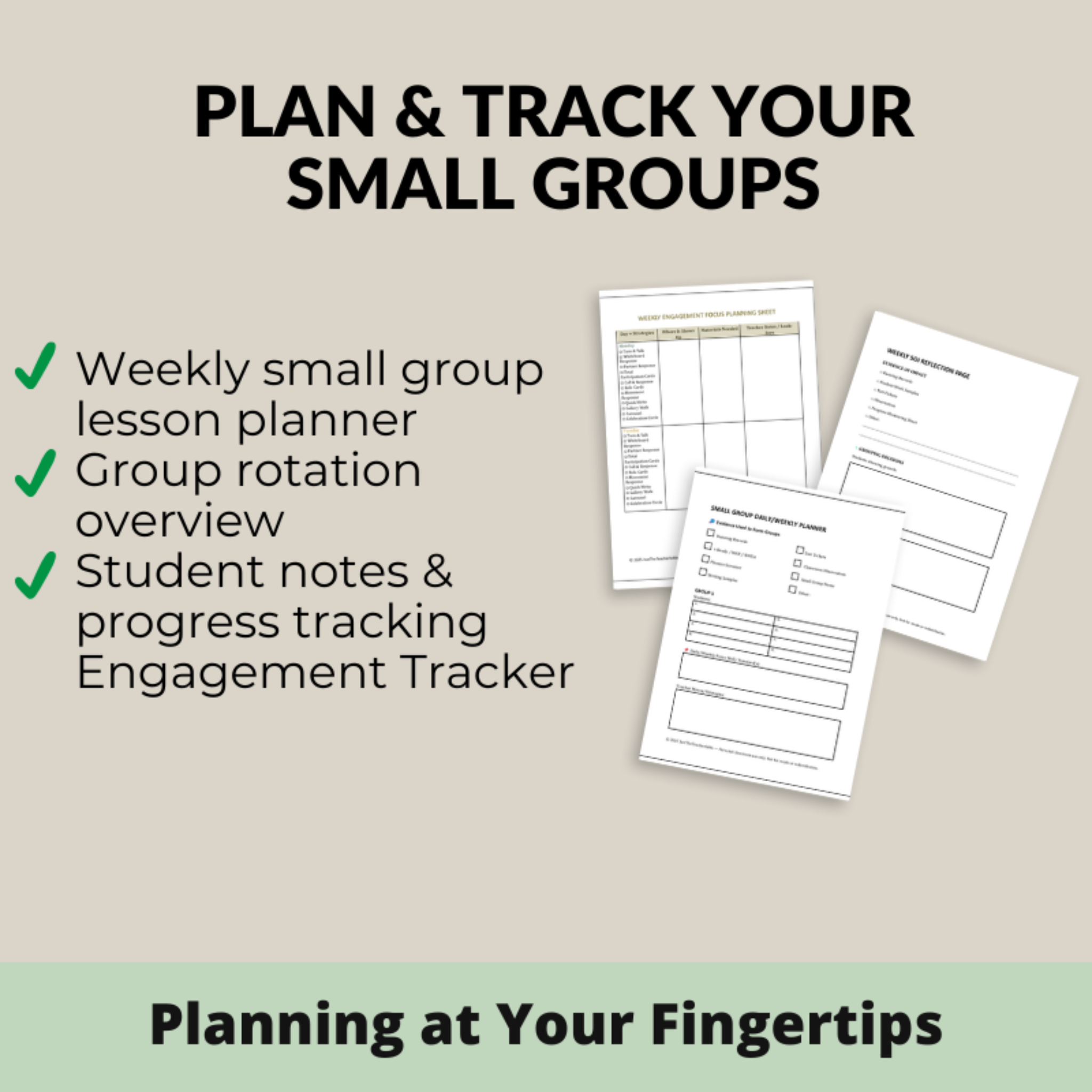 Small Group Instruction Editable + Printable Planner & Tracker Pack