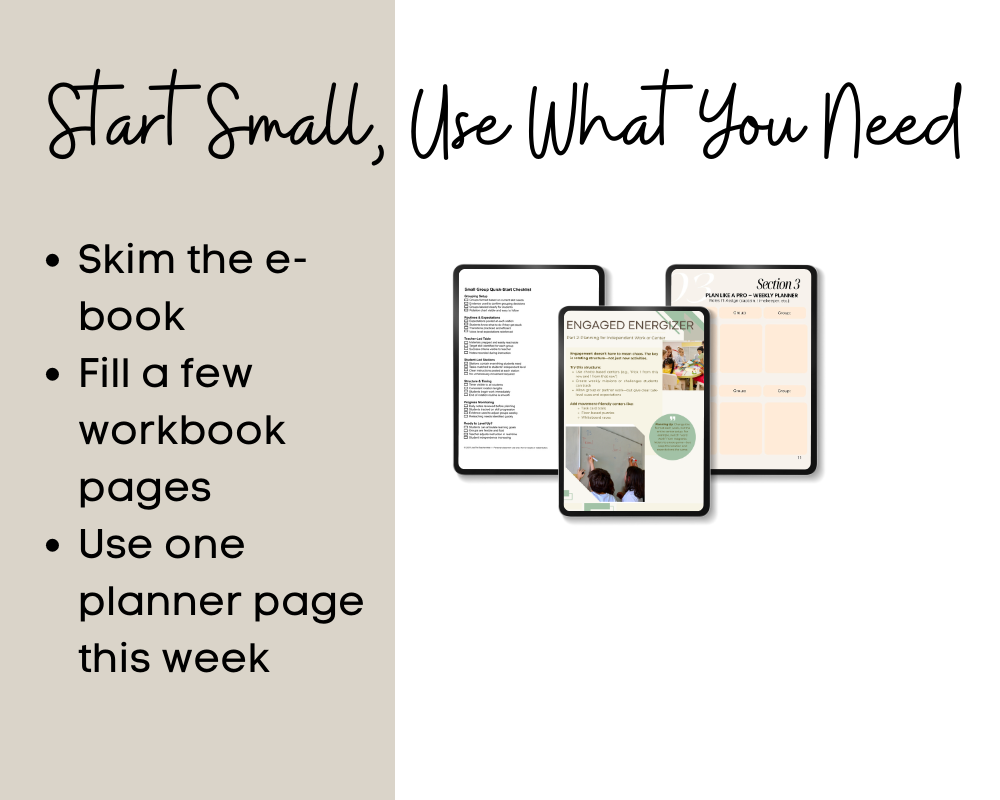 Small Group Instruction Style Toolkit| Teacher Ebook, Companion Workbook, Printable & Digital Planning Pages | K–8