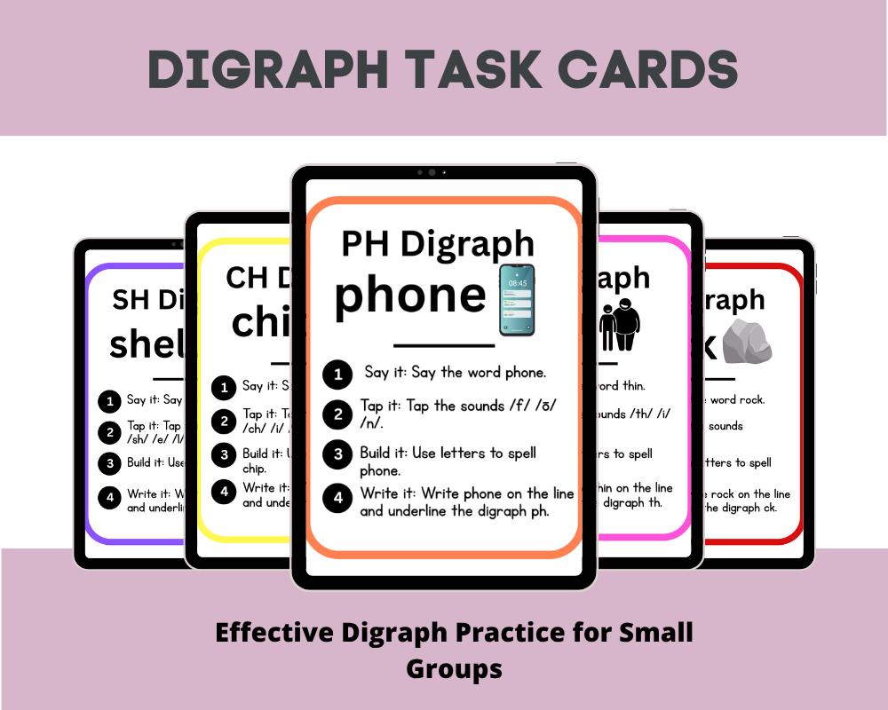 Digraph Small Group Literacy Task Cards