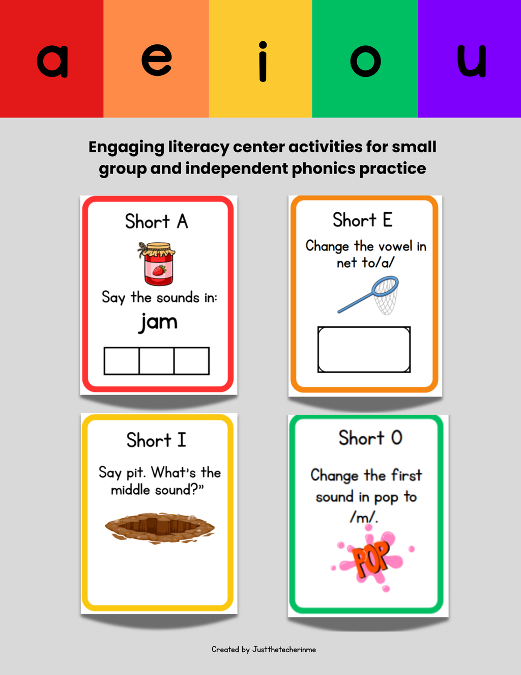 Complete Phonics Task Cards & Routine Bundle I CVC, Digraphs, Blends + Decodable Readers Routine