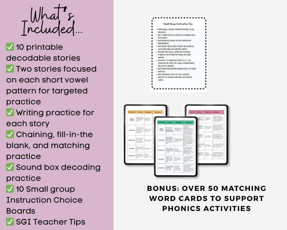 Phonics Task Card MEGA Bundle | CVC, Digraphs & Blends